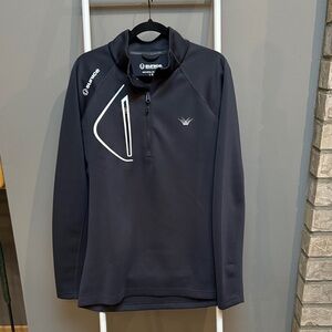 Mens Navy Blue/Gray Sunice Golf Quarterzip